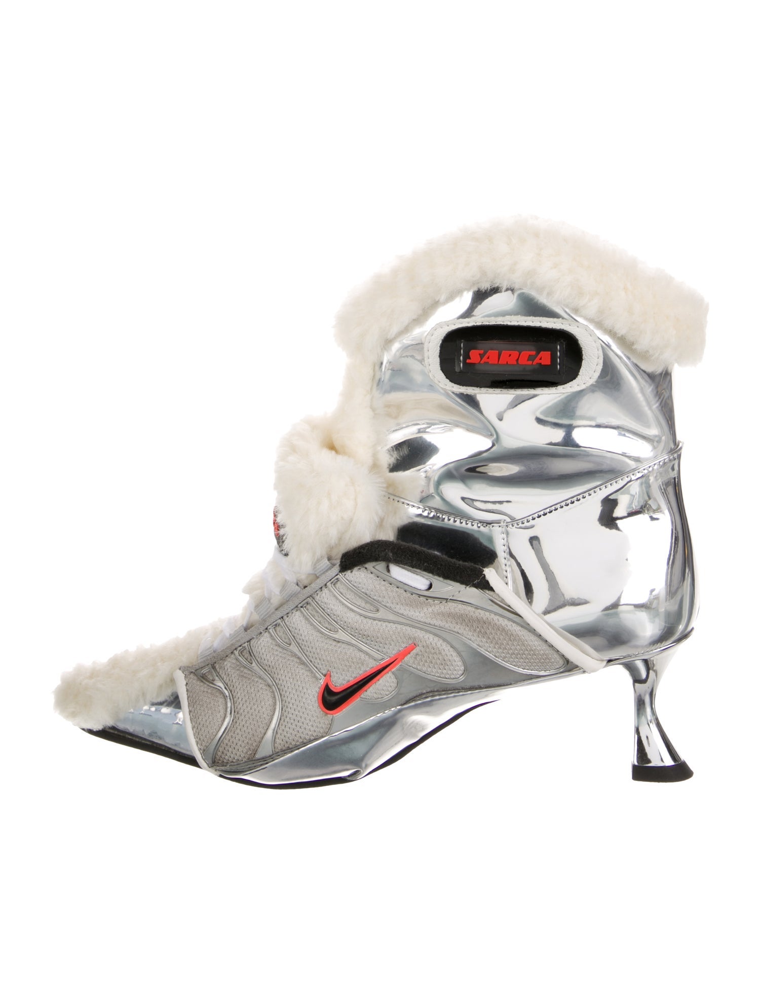 Ancuta Sarca Patent Leather Patterned Lace-Up Boots