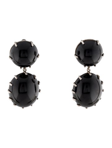 Anzie Clip-On Onyx Drop Earrings