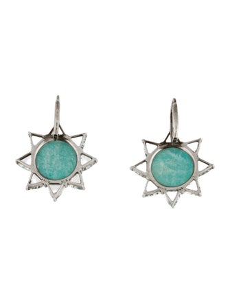 Anzie Amazonite & Topaz Aztec Drop Earrings
