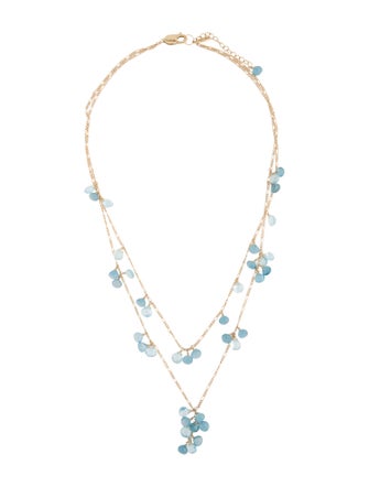 Anzie 14K Topaz Multi-Strand Dew Drop Station Necklace