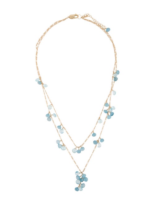 Anzie 14K Topaz Multi-Strand Dew Drop Station Necklace