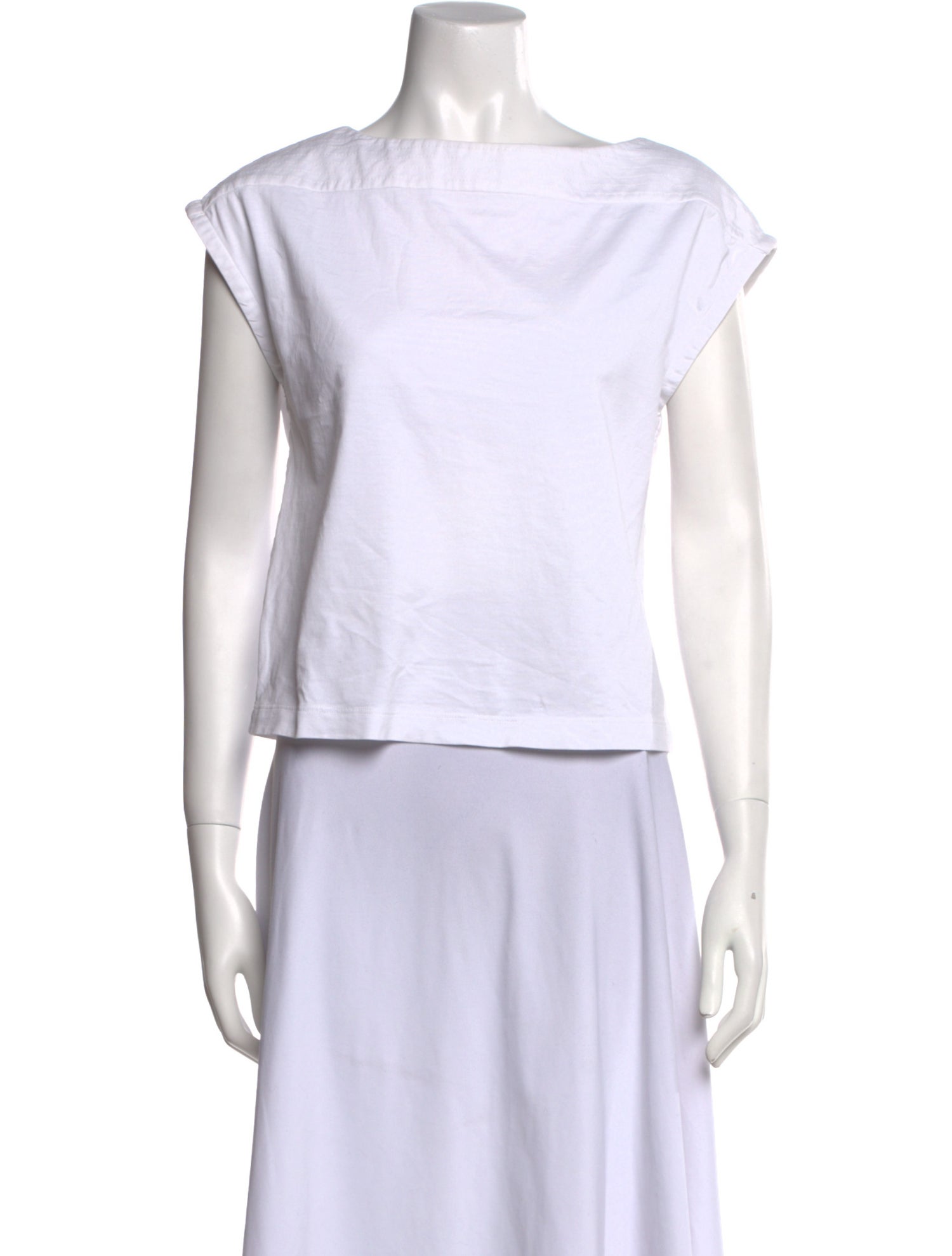 A_PLAN_APPLICATION Bateau Neckline Short Sleeve Top