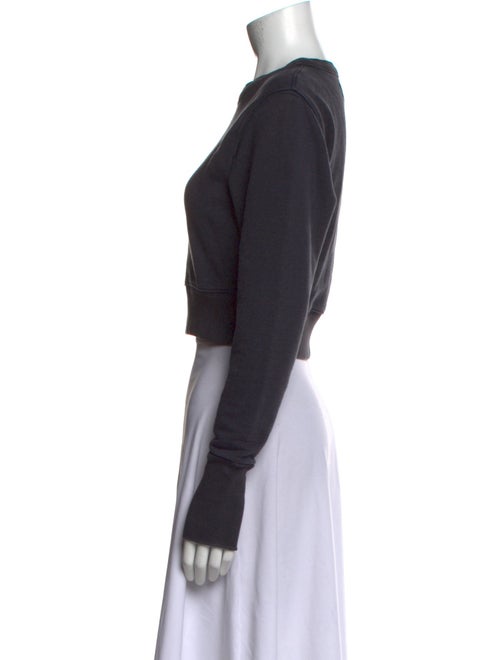 A_PLAN_APPLICATION Crew Neck Long Sleeve Crop Top