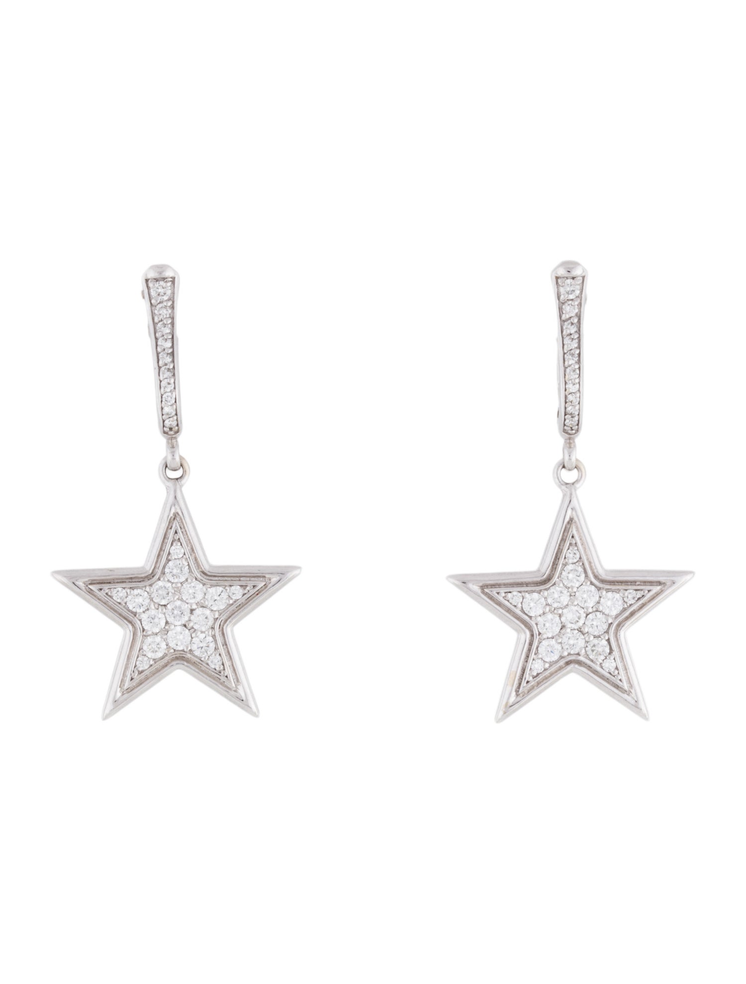 Aspery & Guldag 14K Diamond Pavé Star Drop Earrings