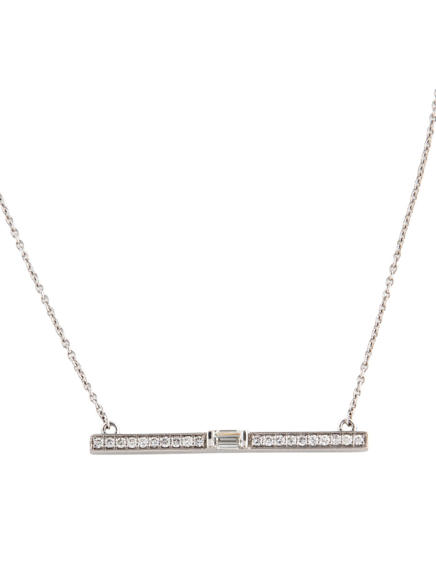 Aspery & Guldag 18K Diamond Bar Pendant Necklace