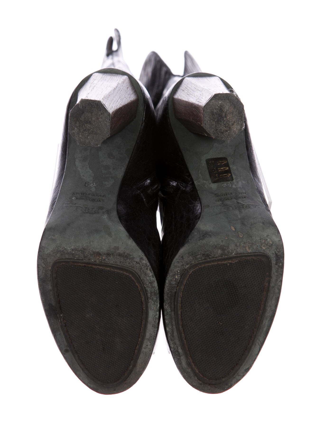 Aperlai Leather Grosgrain Trim Boots Black Boots, Shoes