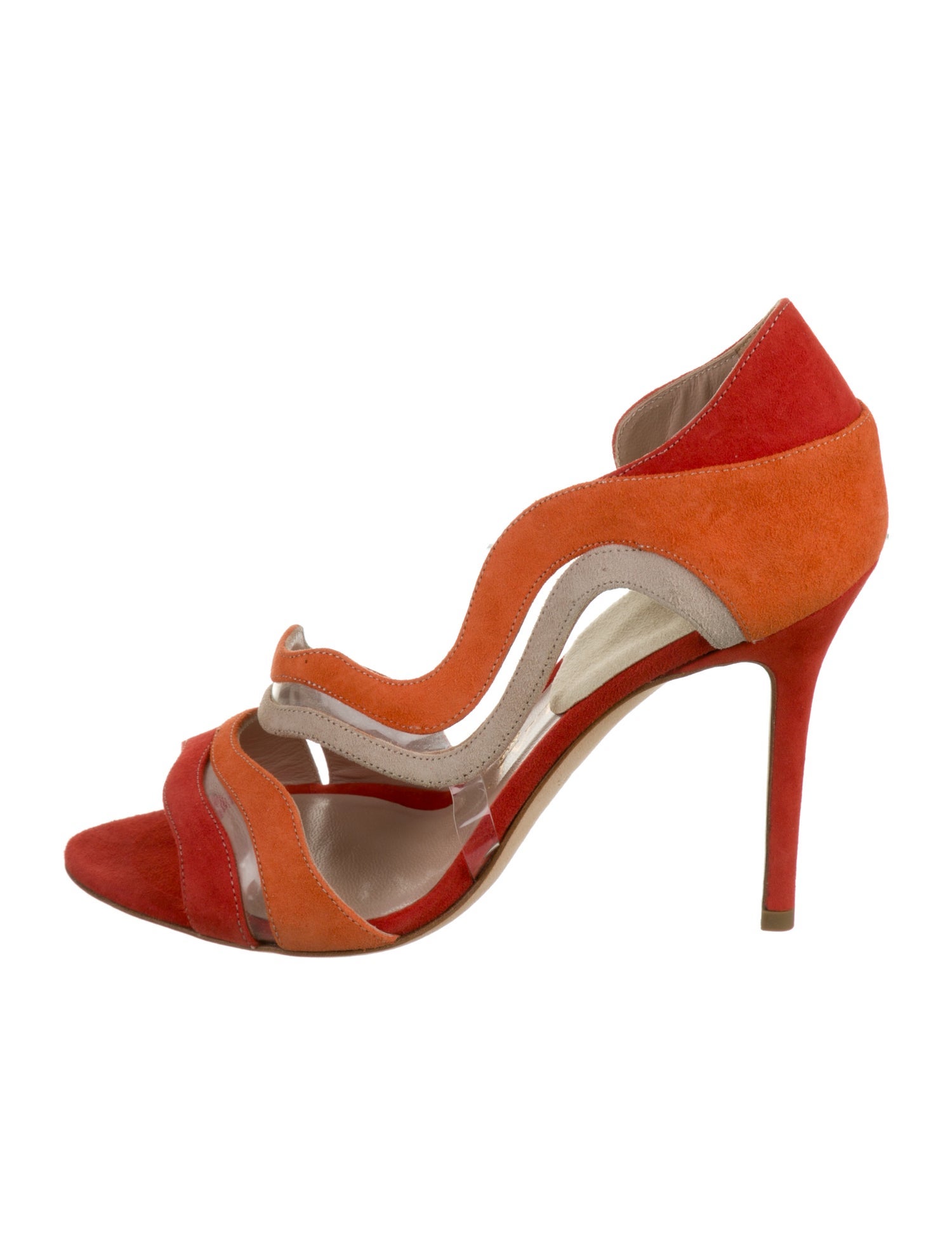 Aperlai Suede Colorblock Pattern Pumps