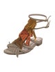 Aperlai Suede Fringe Trim Accent Gladiator Sandals