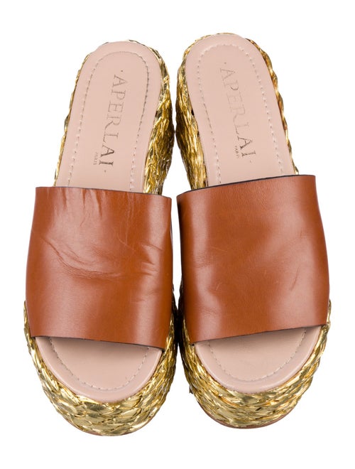 Aperlai Leather Braided Accents Slides