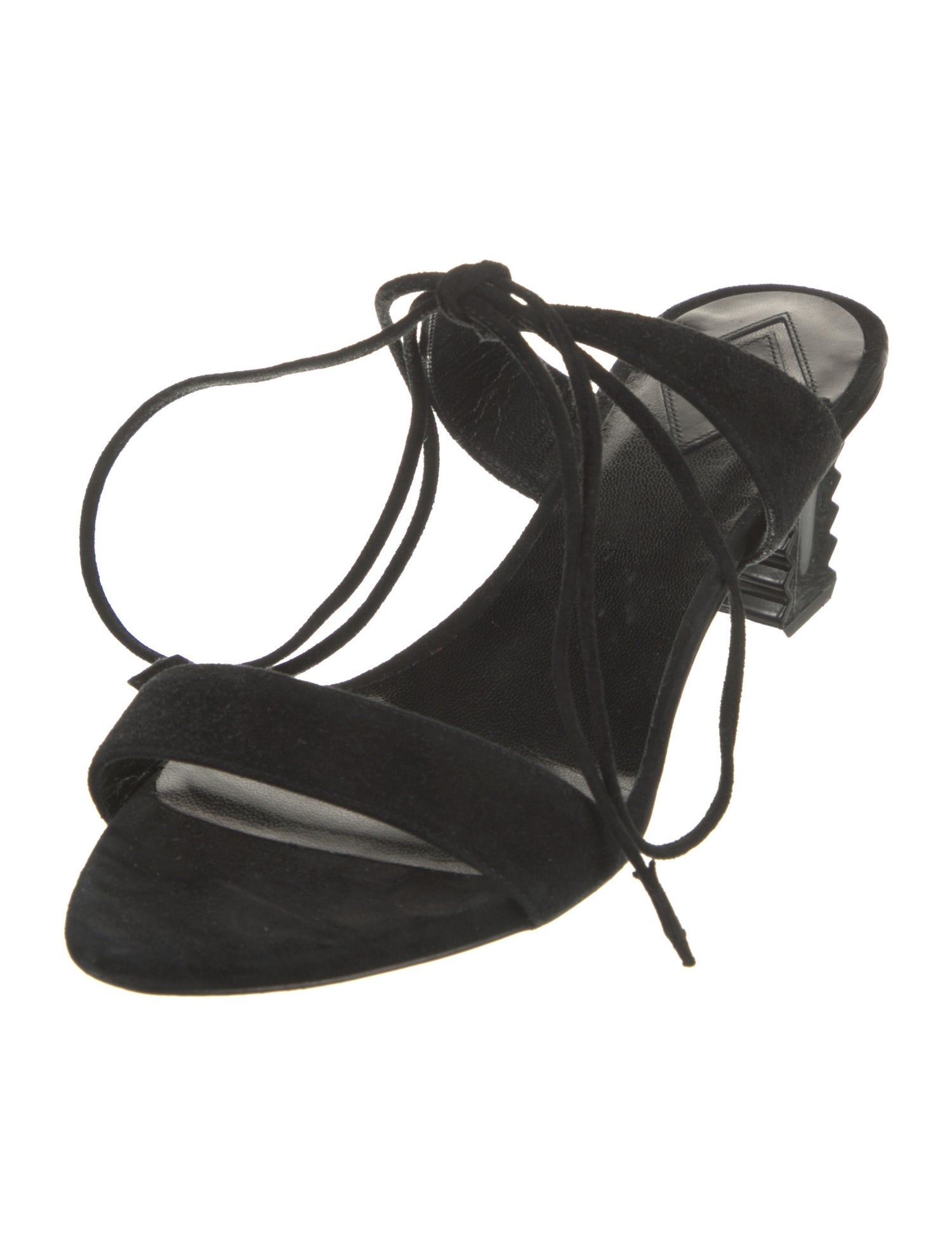 Aperlai Suede Leather Trim Embellishment Slides