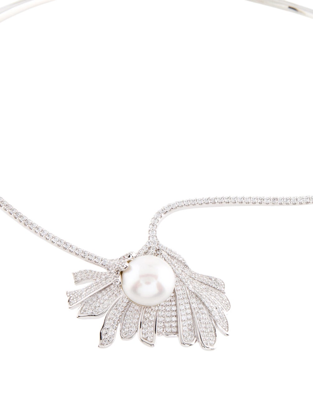 APM Monaco Pearl & Cubic Zirconia Angeliques Open Collar Necklace