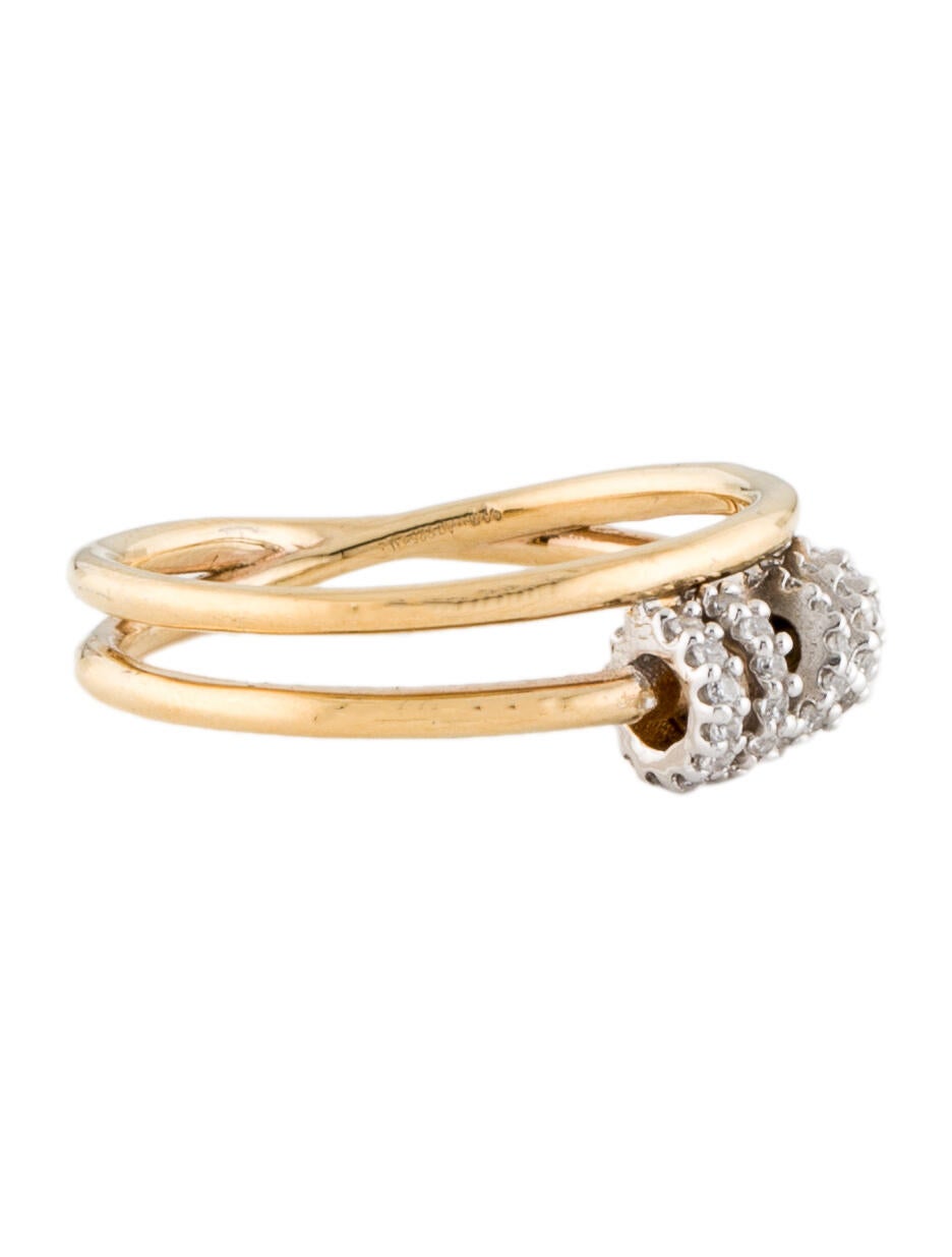APM Monaco Cubic Zirconia Double Ring with Sliding Hoops