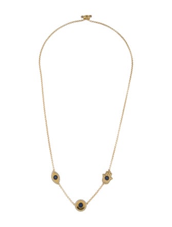 APM Monaco Lucky Eye & Hamsa Adjustable Station Necklace