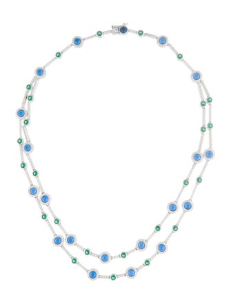 APM Monaco Synthetic Emerald, Synthetic Spinel & Cubic Zirconia Layered Necklace