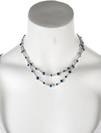 APM Monaco Synthetic Emerald, Synthetic Spinel & Cubic Zirconia Layered Necklace