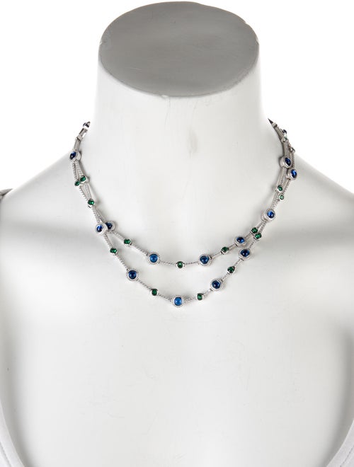 APM Monaco Synthetic Emerald, Synthetic Spinel & Cubic Zirconia Layered Necklace