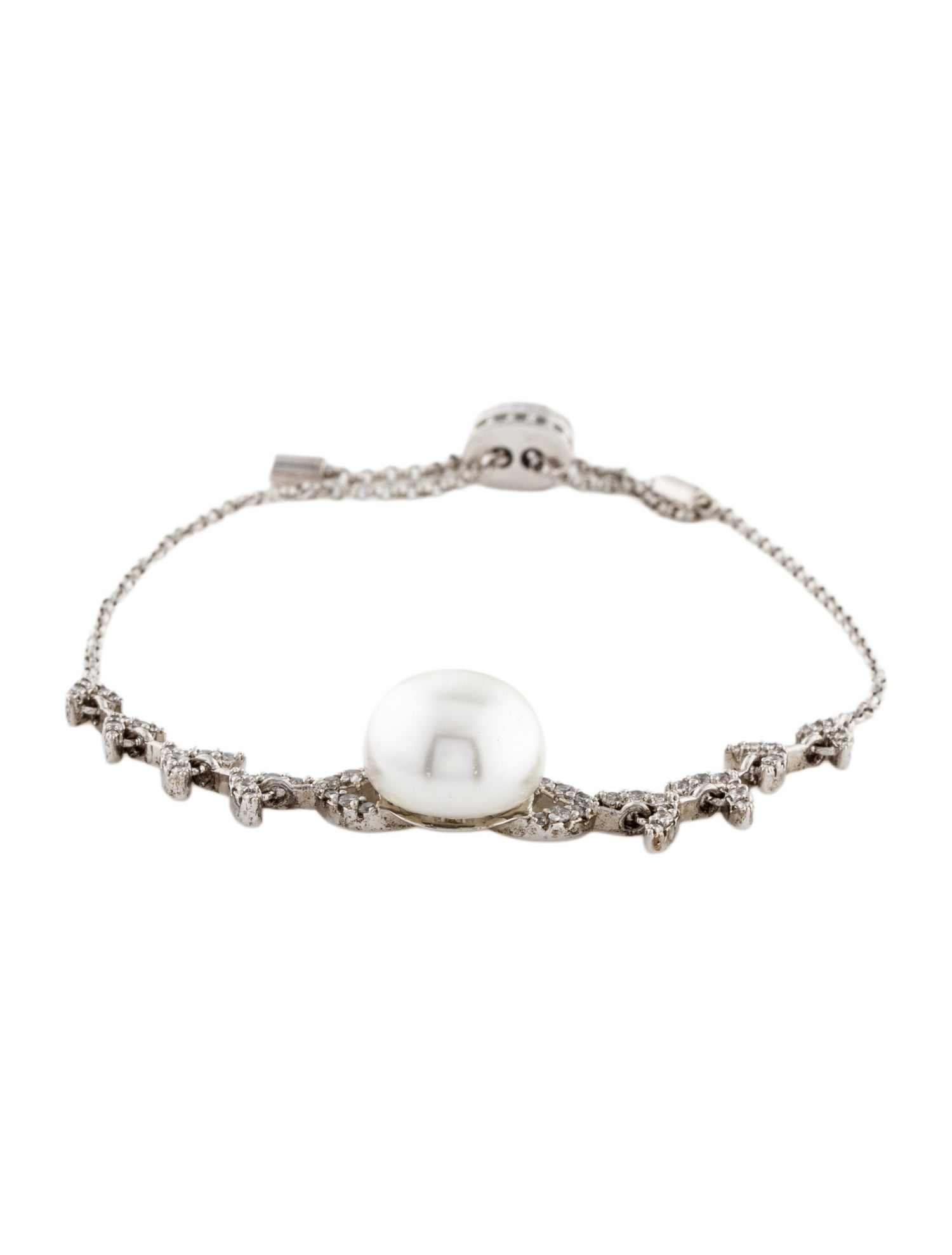 APM Monaco Crystal & Faux Pearl Bracelet