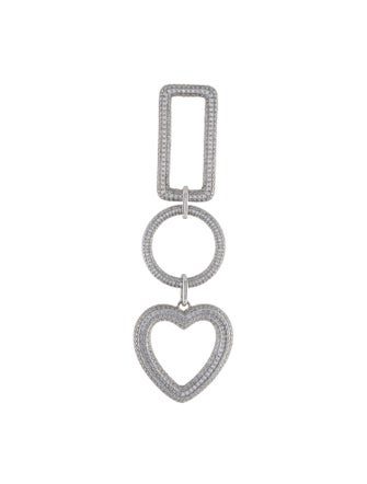 APM Monaco Cubic Zirconia Rectangle, Circle & Heart Single Drop Earring