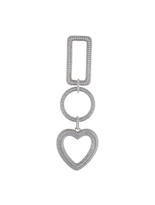 APM Monaco Cubic Zirconia Rectangle, Circle & Heart Single Drop Earring