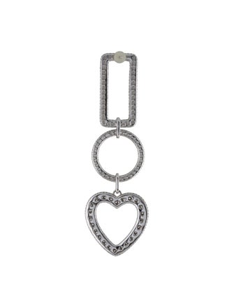 APM Monaco Cubic Zirconia Rectangle, Circle & Heart Single Drop Earring
