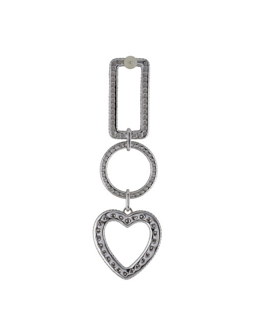 APM Monaco Cubic Zirconia Rectangle, Circle & Heart Single Drop Earring