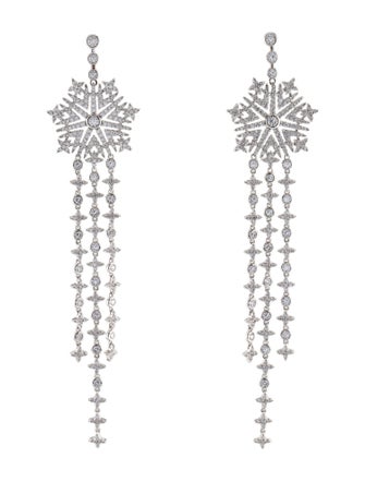 APM Monaco Cubic Zirconia Snowflake Chandelier Earrings