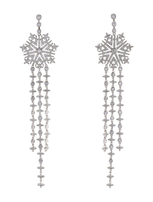 APM Monaco Cubic Zirconia Snowflake Chandelier Earrings