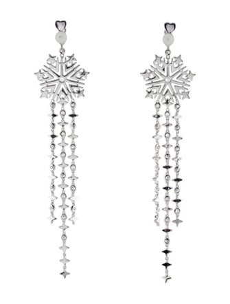APM Monaco Cubic Zirconia Snowflake Chandelier Earrings
