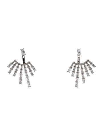 APM Monaco Drop Pomelline Silver Jacket Earrings