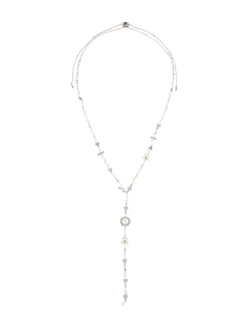 APM Monaco Pearl & Crystal Lavalier Necklace