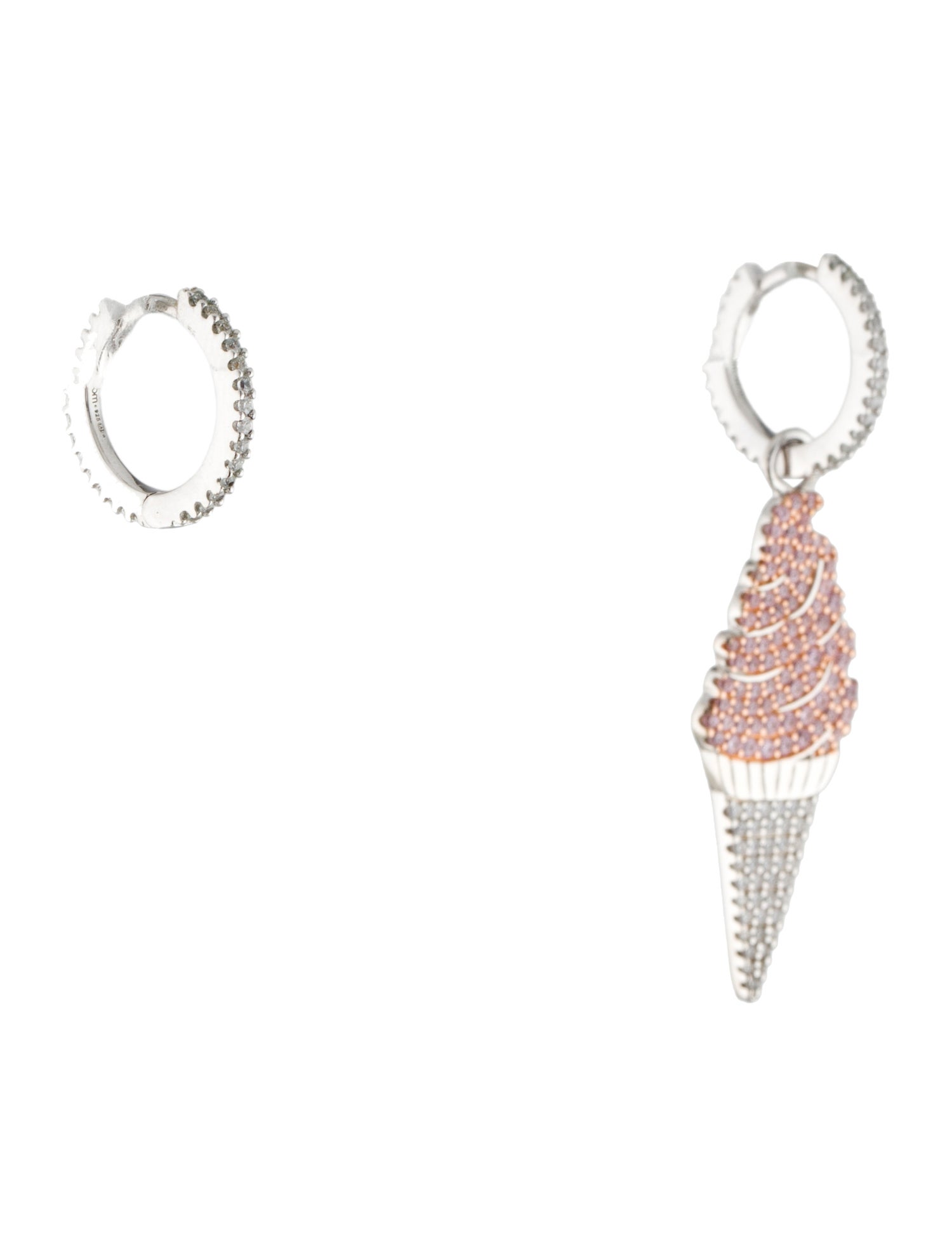APM Monaco Asymmetric Ice Cream Drop Hoop Earrings