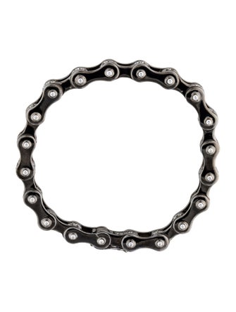 APM Monaco Cubic Zirconia Biker Chain Link Bracelet