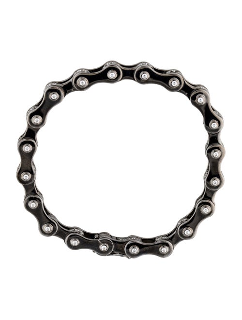 APM Monaco Cubic Zirconia Biker Chain Link Bracelet