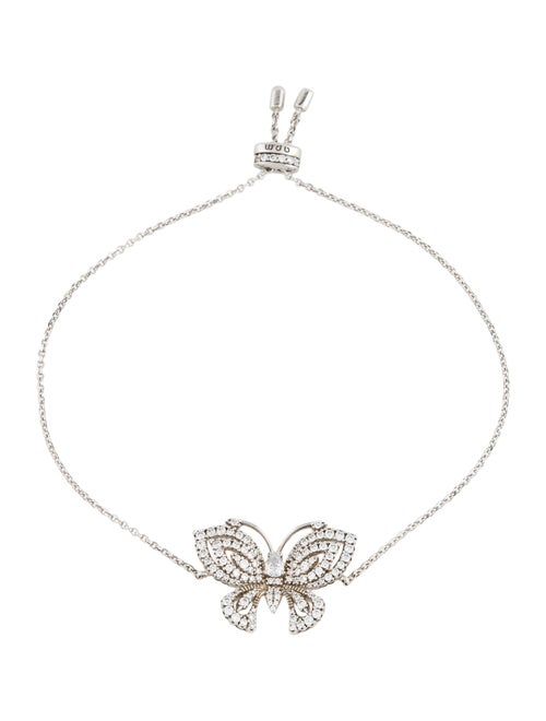 APM Monaco Cubic Zirconia Butterfly Adjustable Station Bracelet