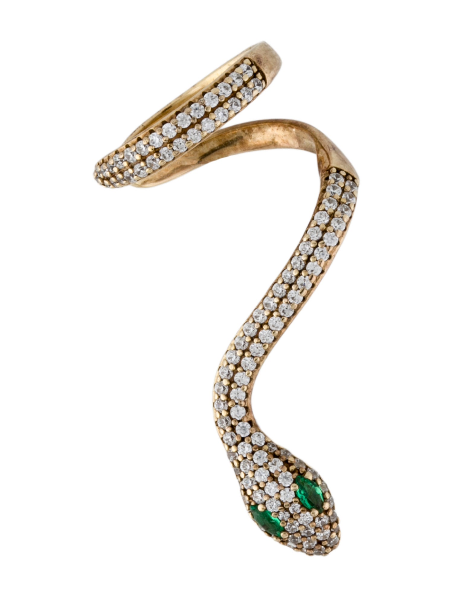 APM Monaco Crystal Kaa Snake Ear Cuff