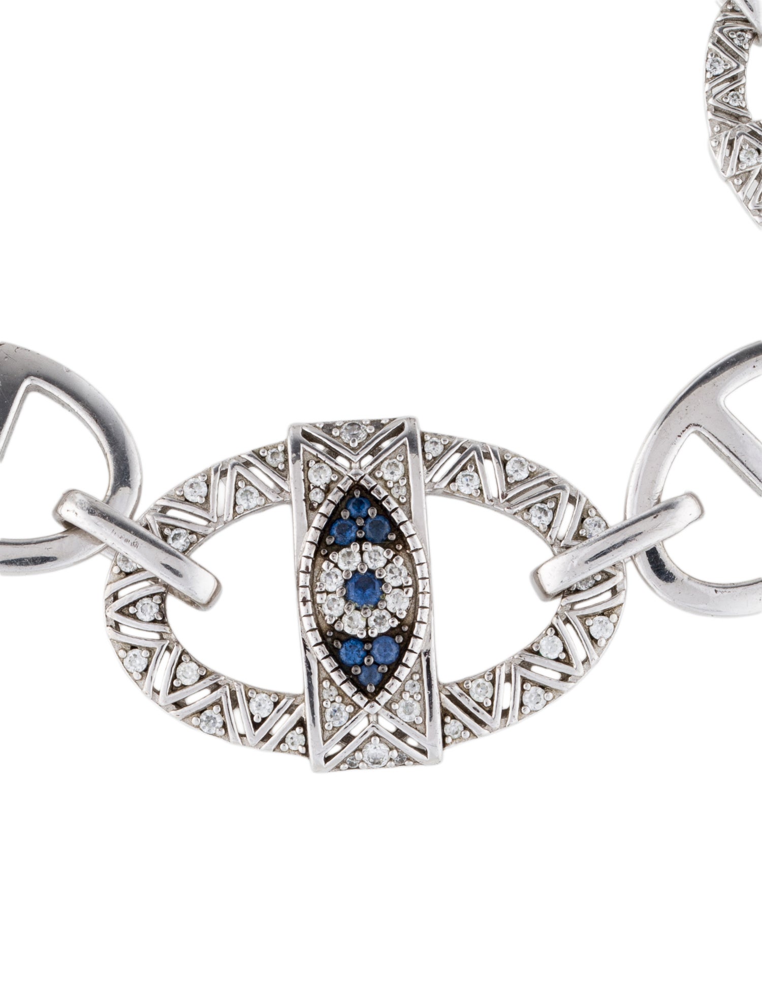 APM Monaco Cubic Zirconia Evil Eye Link Bracelet
