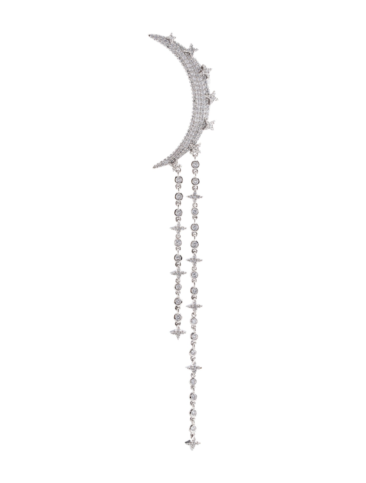 APM Monaco Half Moon Single Drop Ear Climber Earring