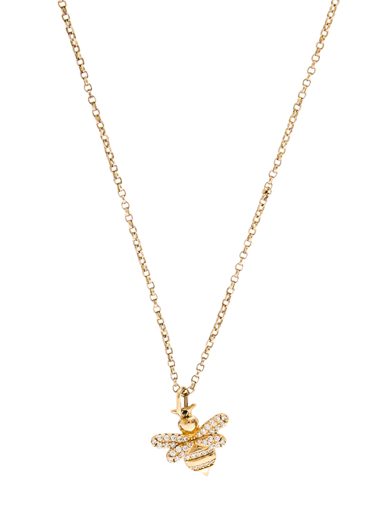 APM Monaco Cubic Zirconia Adjustable Bee Pendant Necklace