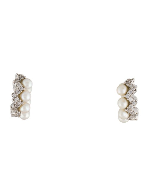 APM Monaco Pearl & Cubic Zirconia Up and Down Earrings