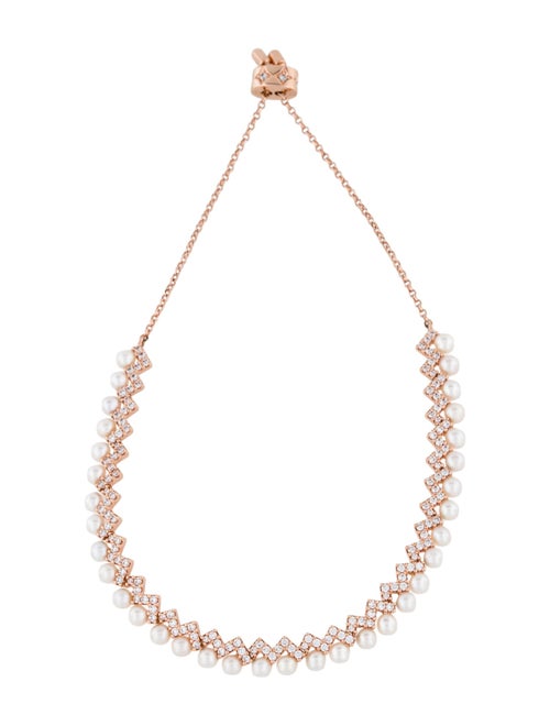 APM Monaco Cubic Zirconia & Pearl 'UP & Down' Adjustable Station Bracelet