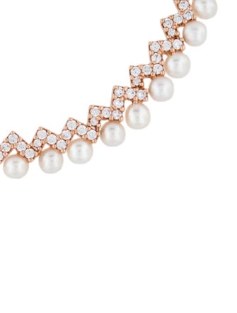 APM Monaco Cubic Zirconia & Pearl 'UP & Down' Adjustable Station Bracelet