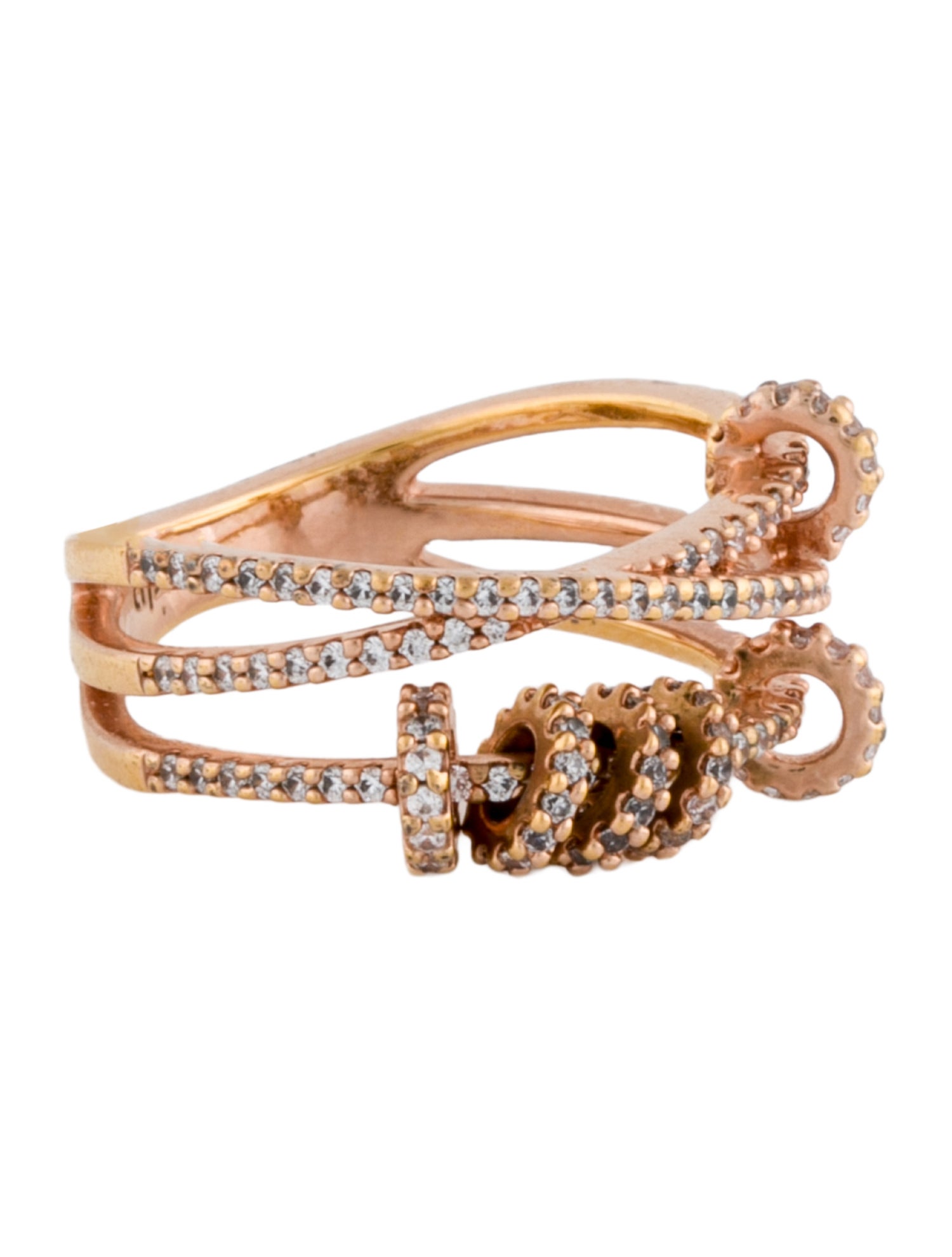 APM Monaco Cubic Zirconia Sliding Hoop Cocktail Ring