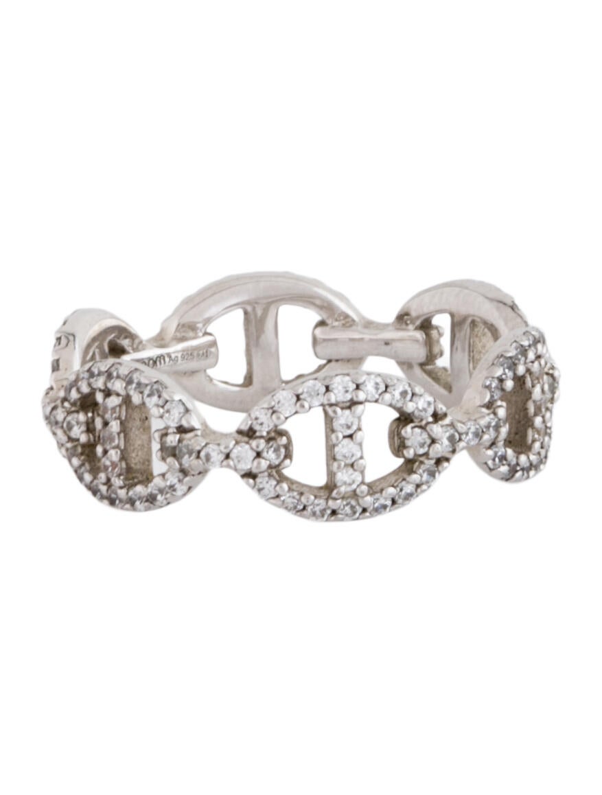 APM Monaco Crystal Maille Marine Ring