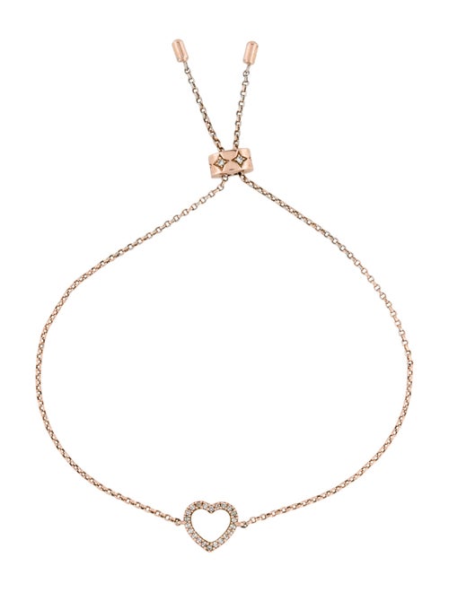 APM Monaco Mother Of Pearl & Cubic Zirconia Heart Link Bracelet