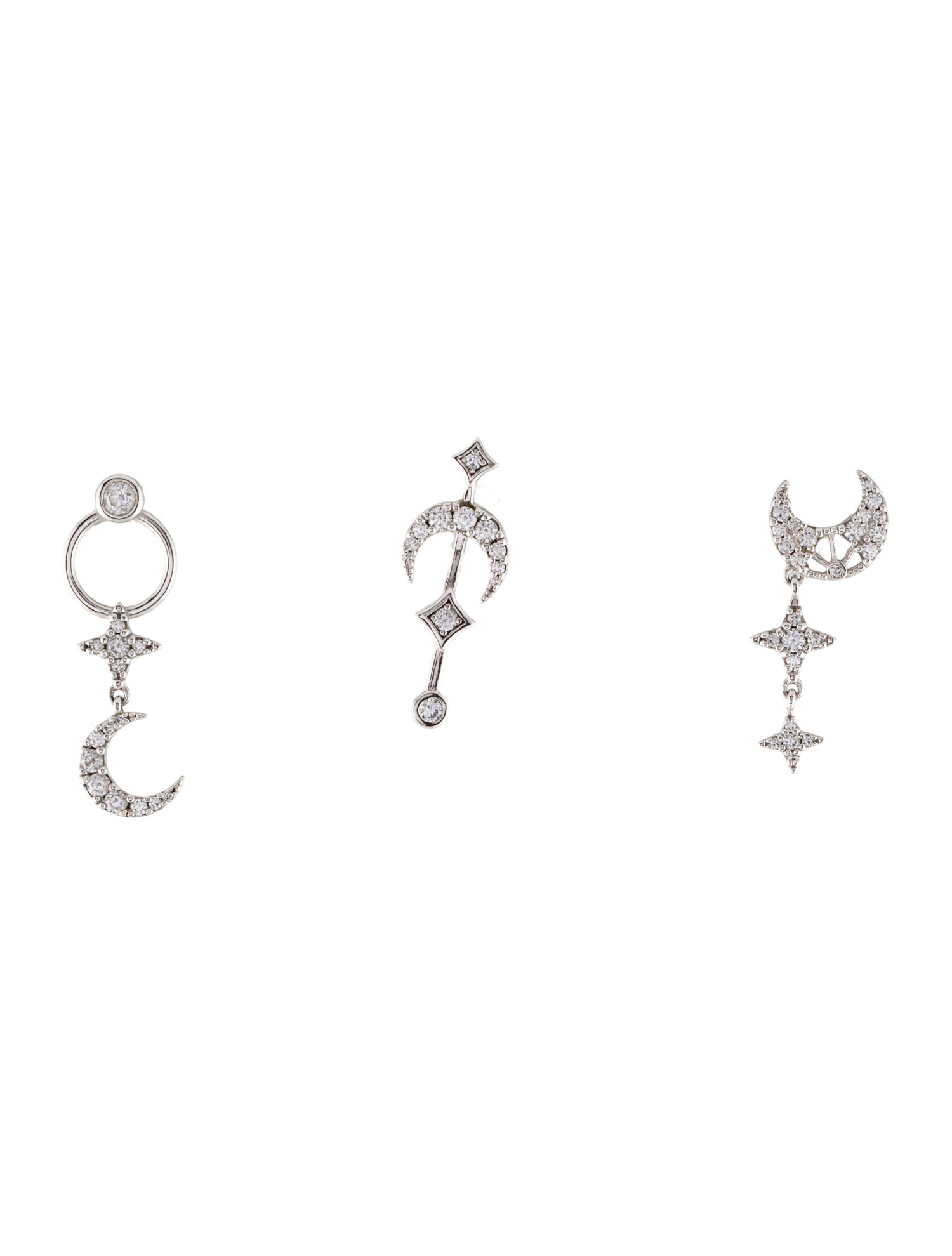 APM Monaco Moon & Stars Stud Earrings