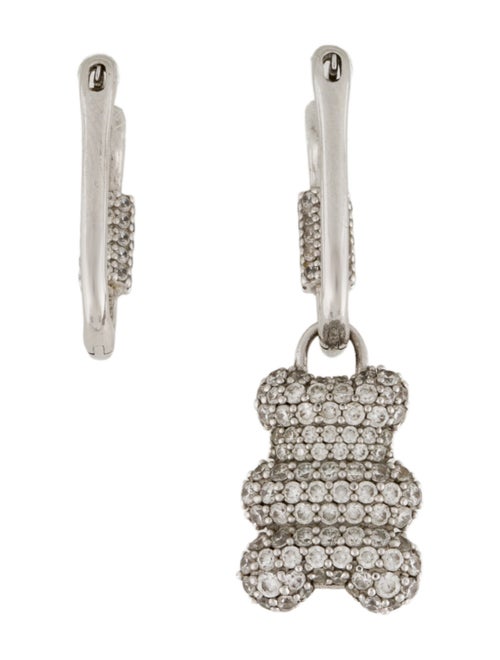 APM Monaco Cubic Zirconia Baby Snow Yummy Bear Asymmetrical Earrings