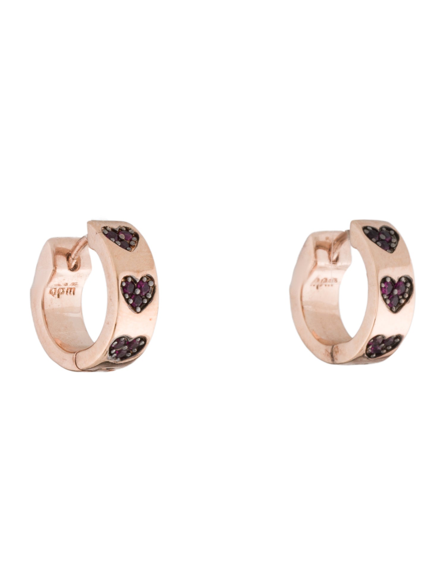 APM Monaco Crystal Heart Huggies Earrings