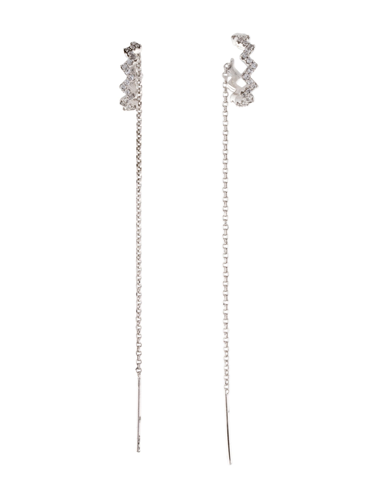 APM Monaco Cubic Zirconia 'Up and Down' Chain Drop Earrings