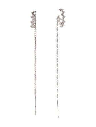 APM Monaco Cubic Zirconia 'Up and Down' Chain Drop Earrings