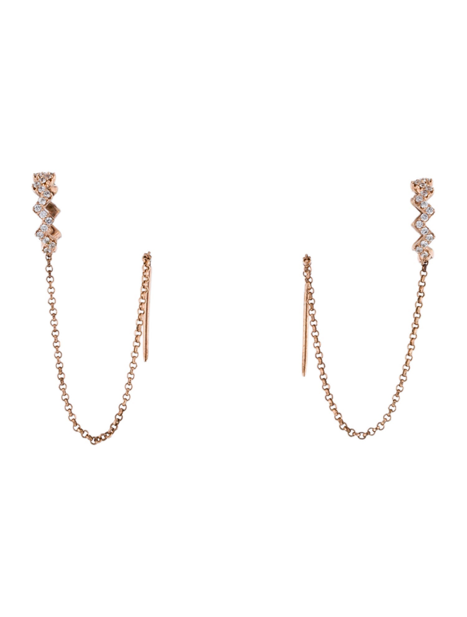 APM Monaco Cubic Zirconia Up and Down Earcuff Threaders